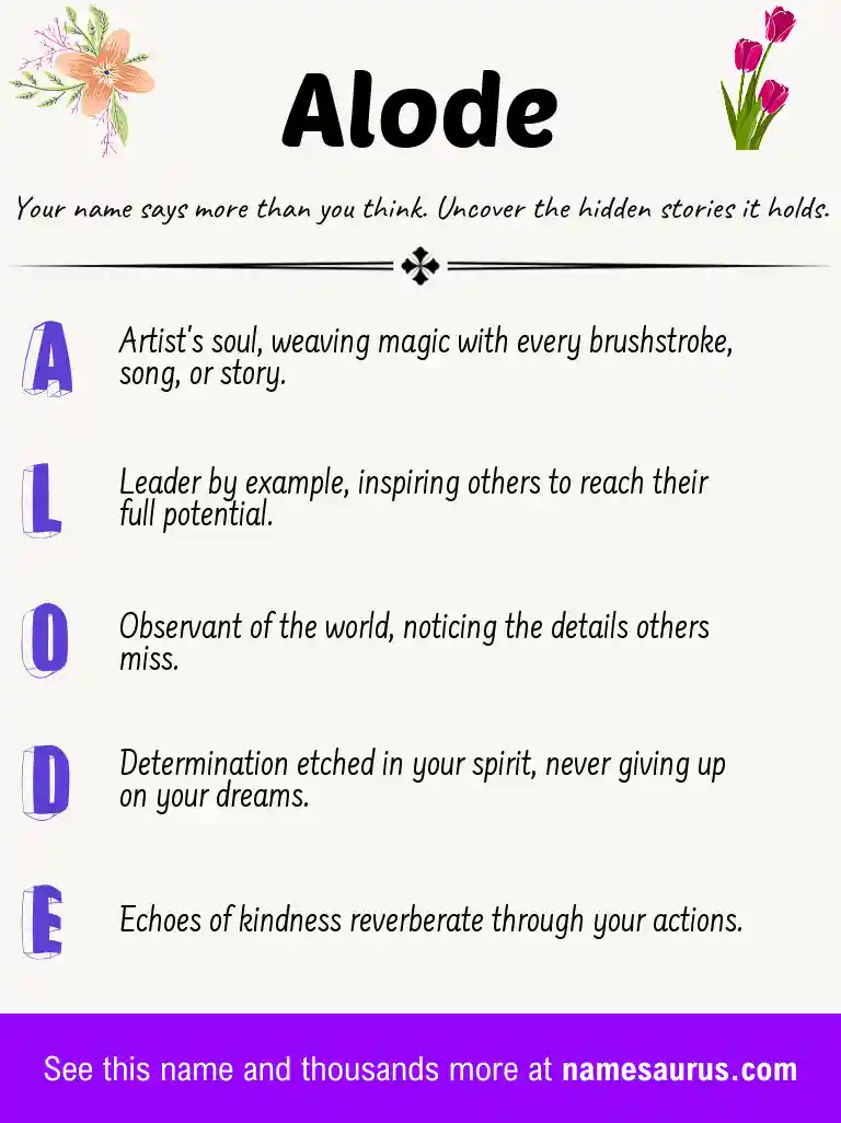Acrostic poem about Alode.