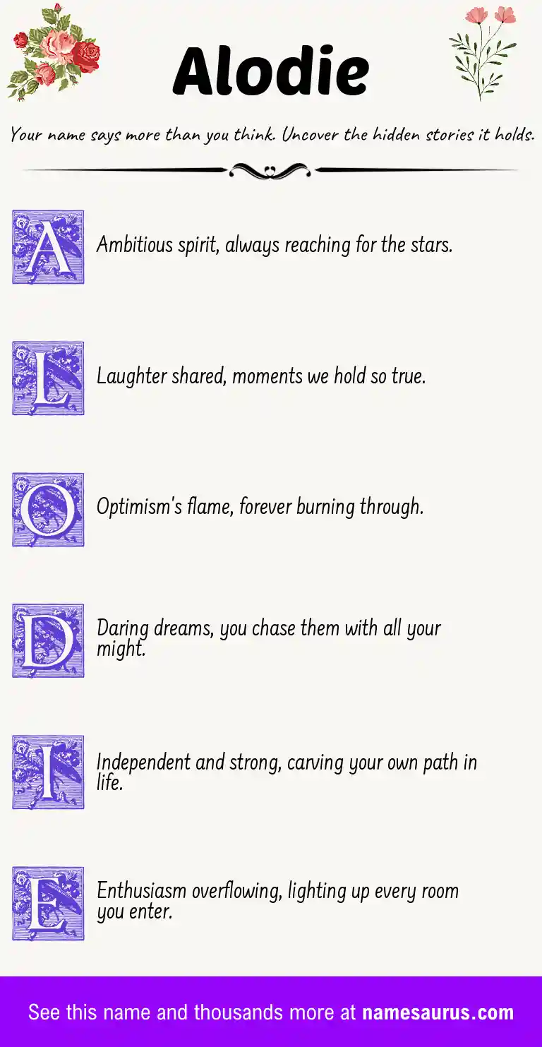 Acrostic poem about Alodie.