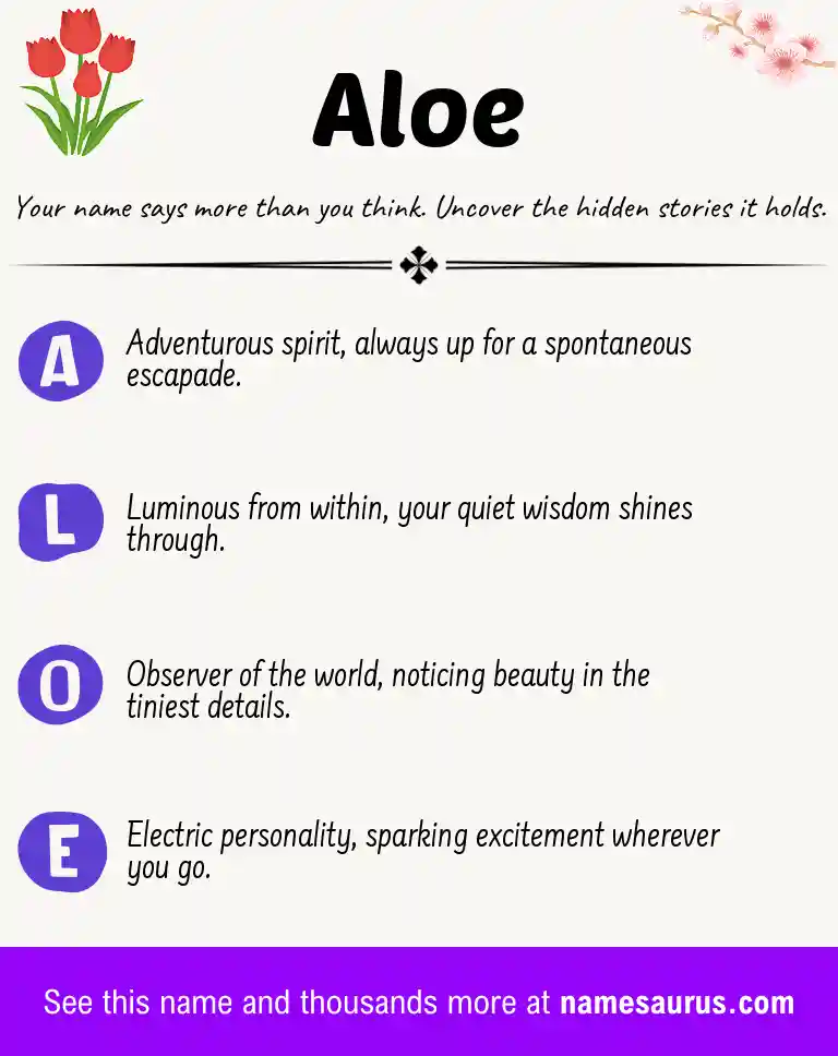 Acrostic poem about Aloe.