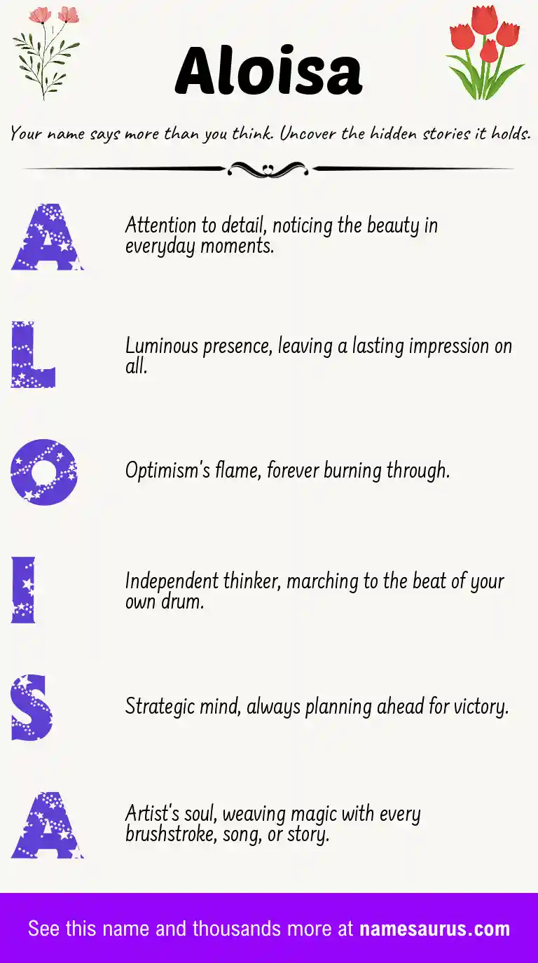 Acrostic poem about Aloisa.