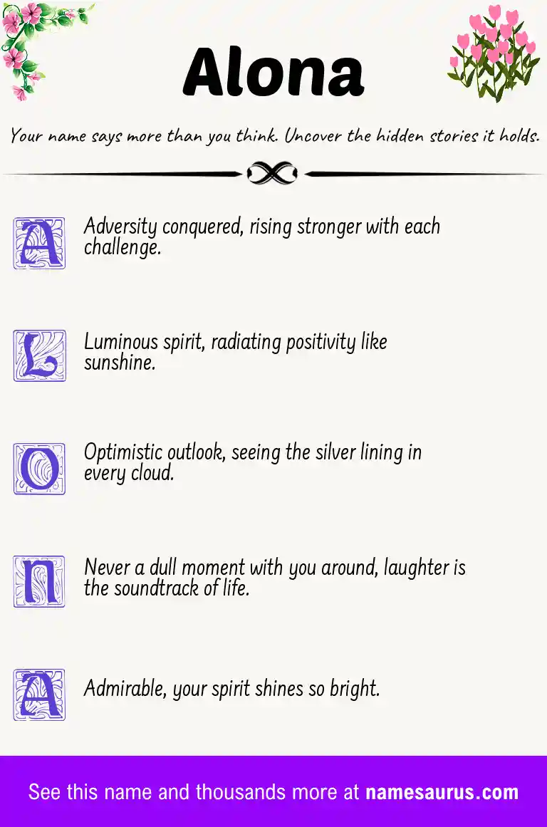Acrostic poem about Alona.