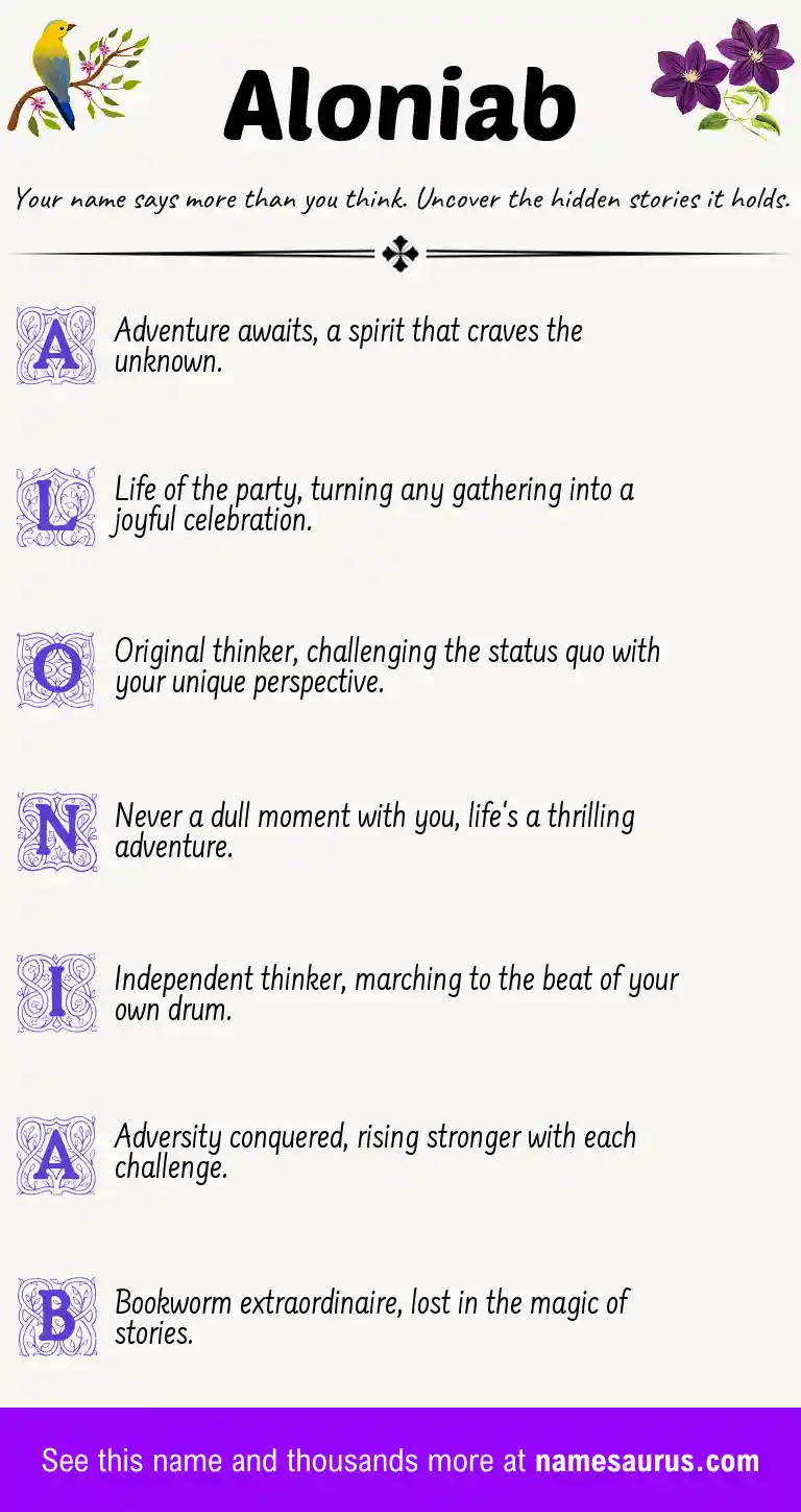 Acrostic poem about Aloniab.
