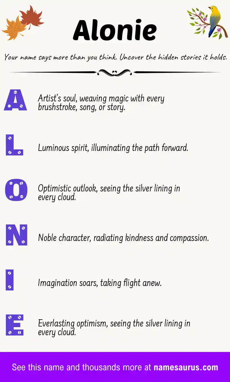 Acrostic poem about Alonie.