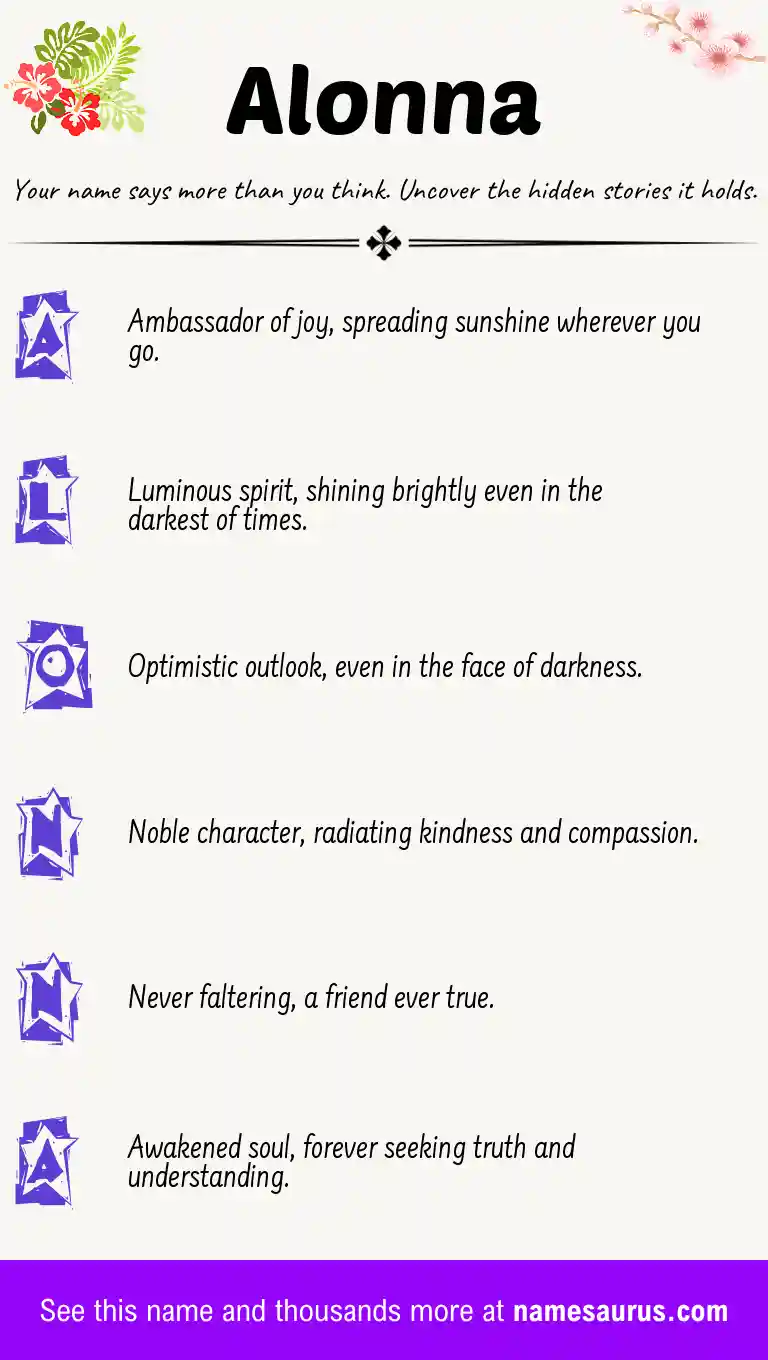 Acrostic poem about Alonna.