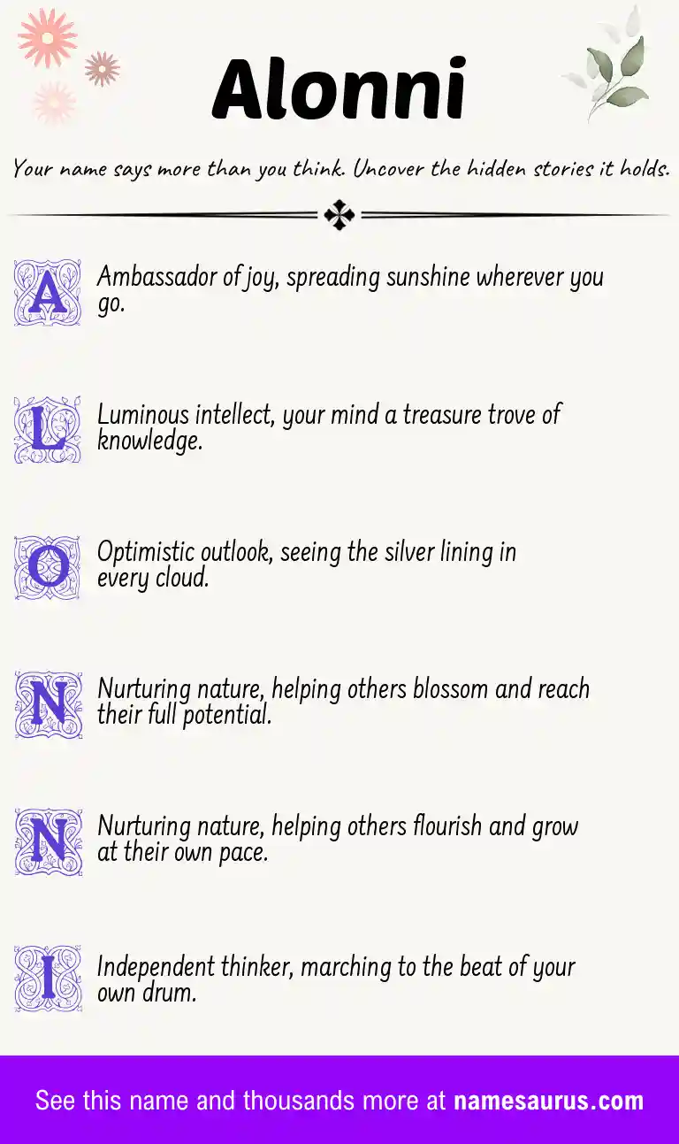 Acrostic poem about Alonni.