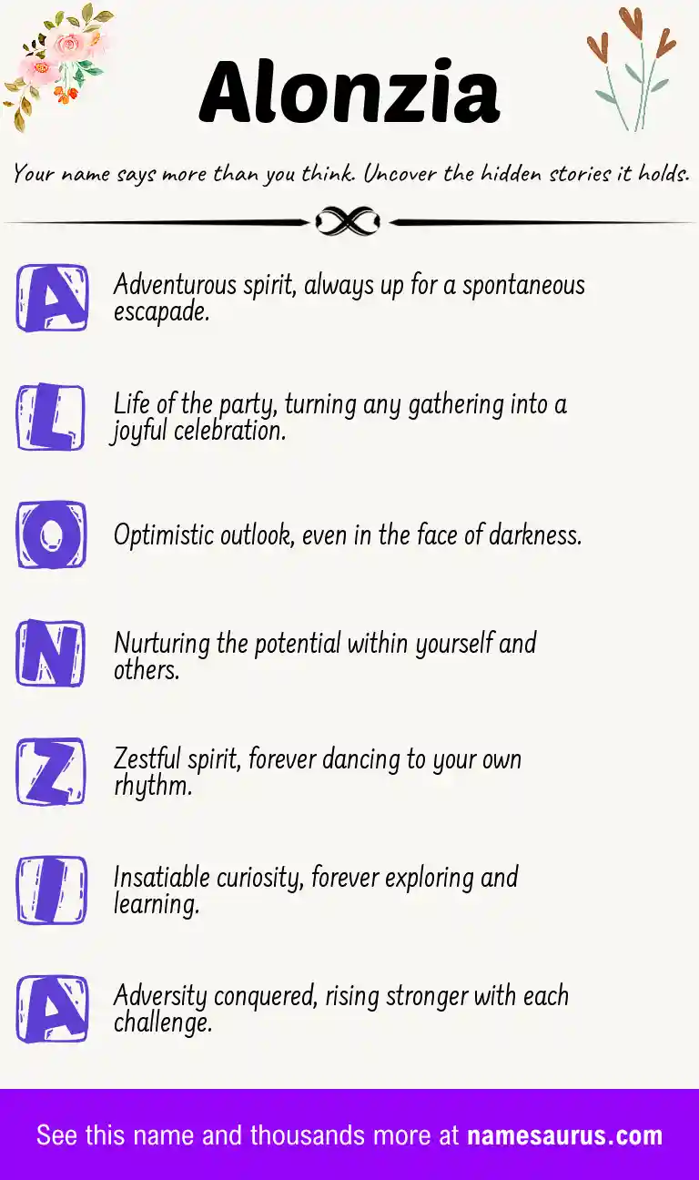 Acrostic poem about Alonzia.