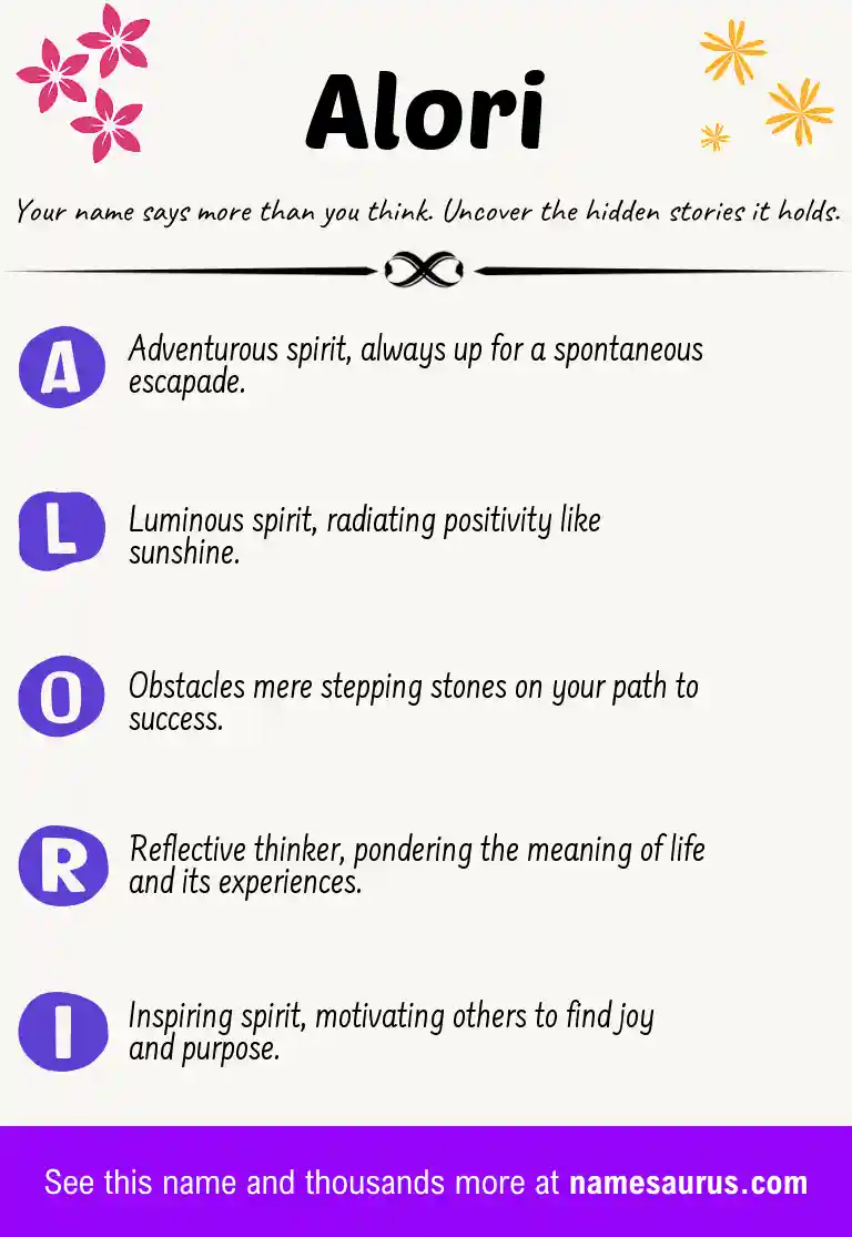 Acrostic poem about Alori.