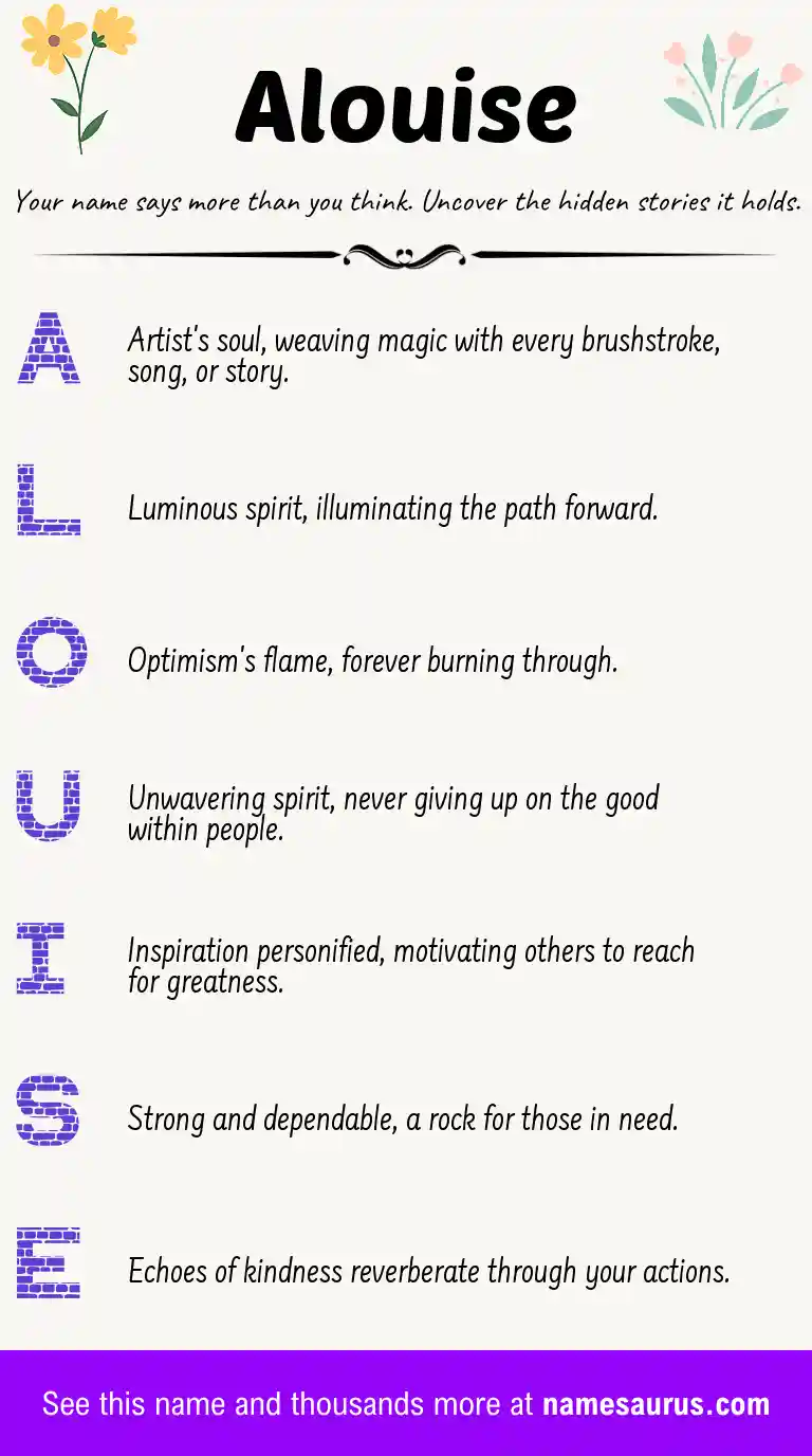 Acrostic poem about Alouise.