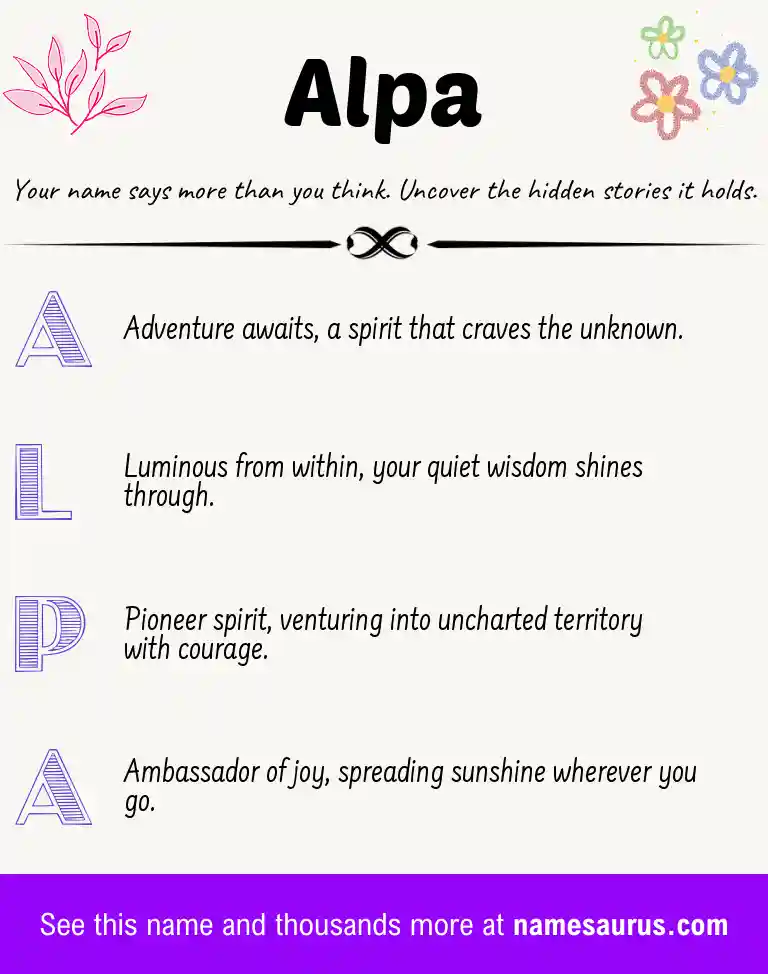 Acrostic poem about Alpa.