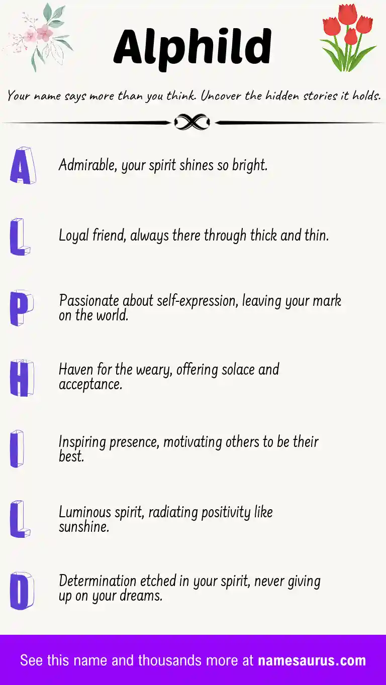 Acrostic poem about Alphild.