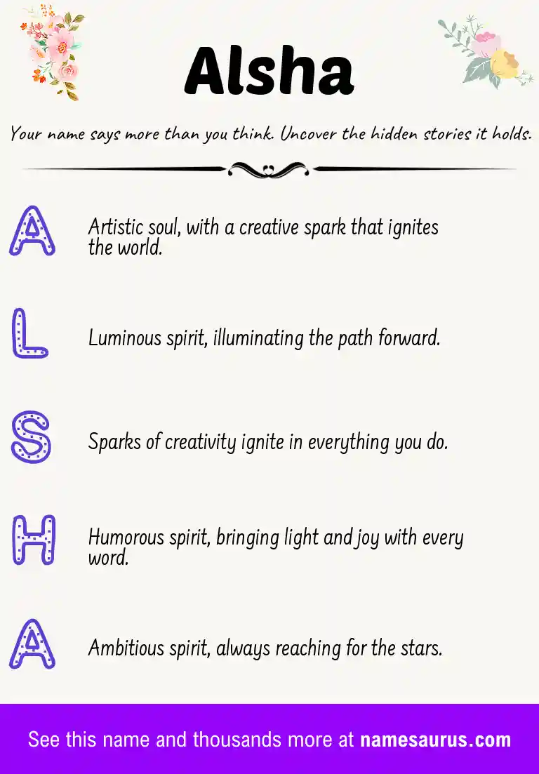 Acrostic poem about Alsha.