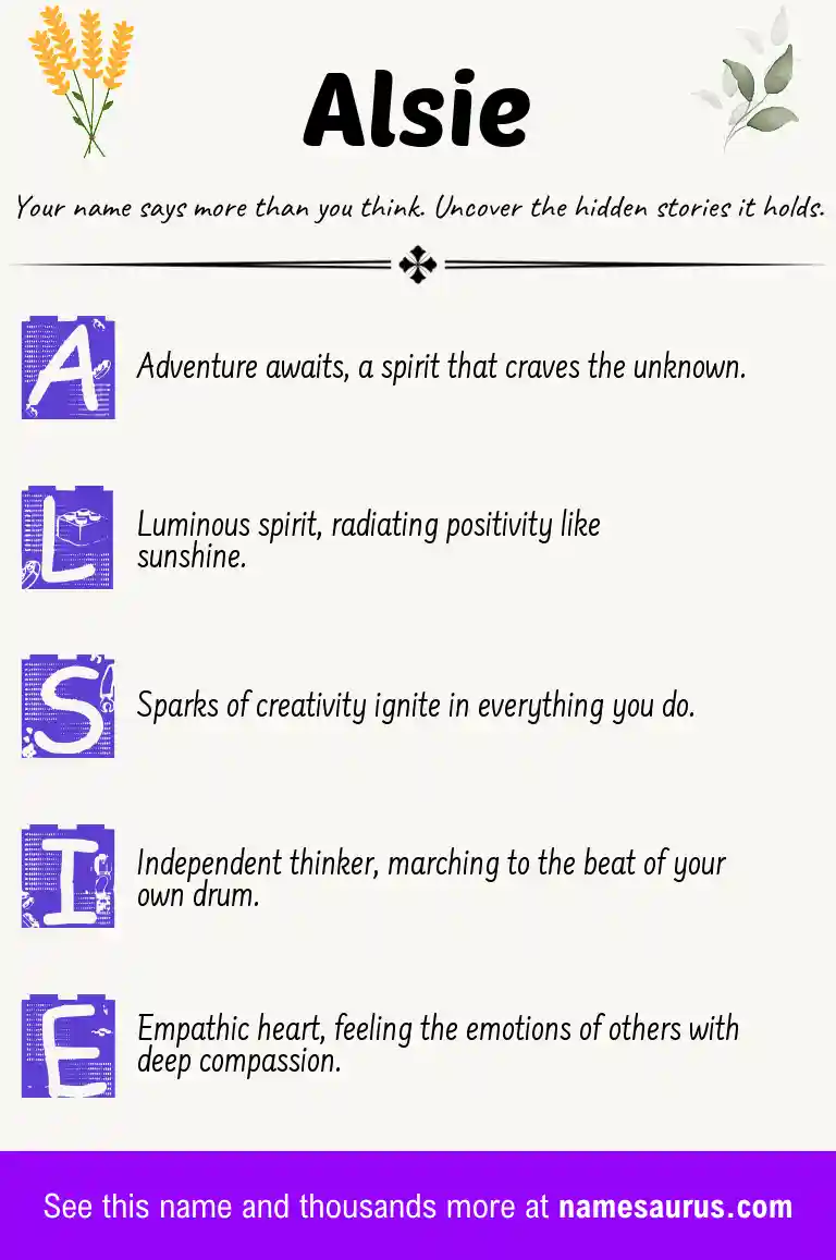 Acrostic poem about Alsie.