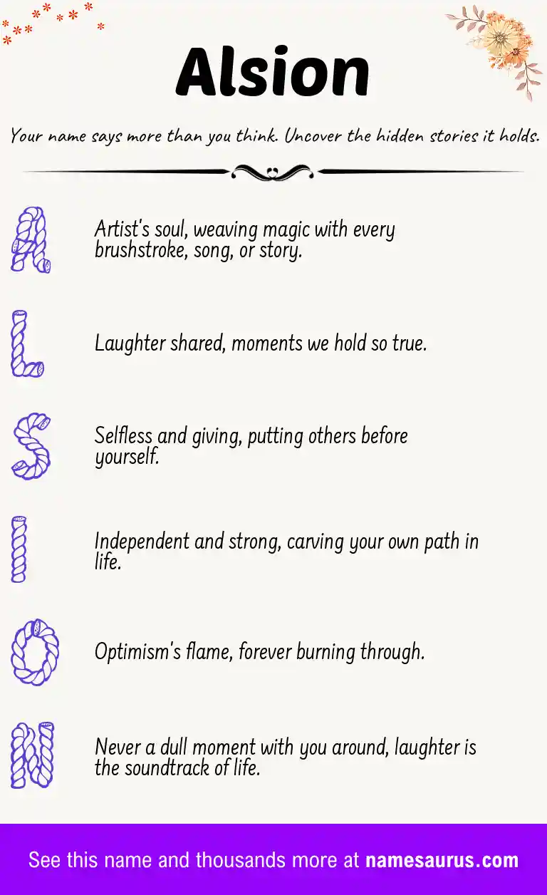 Acrostic poem about Alsion.