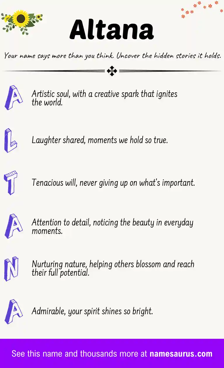 Acrostic poem about Altana.