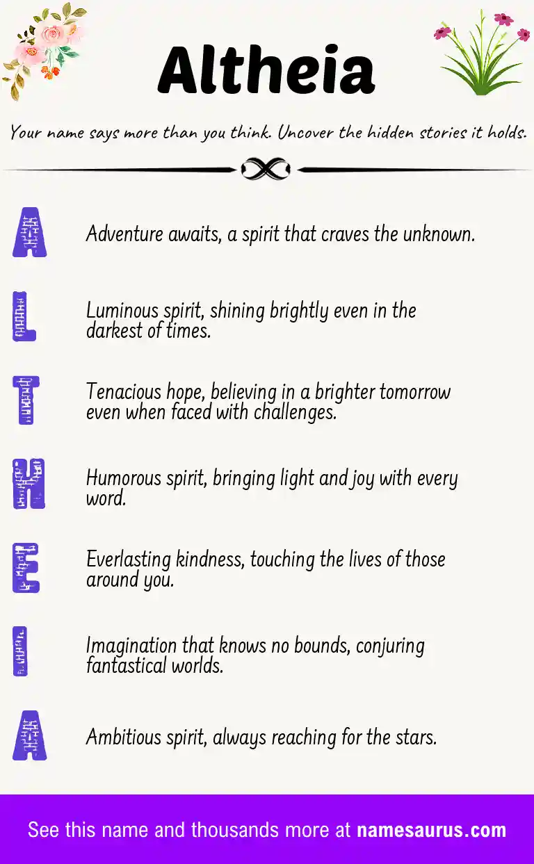 Acrostic poem about Altheia.