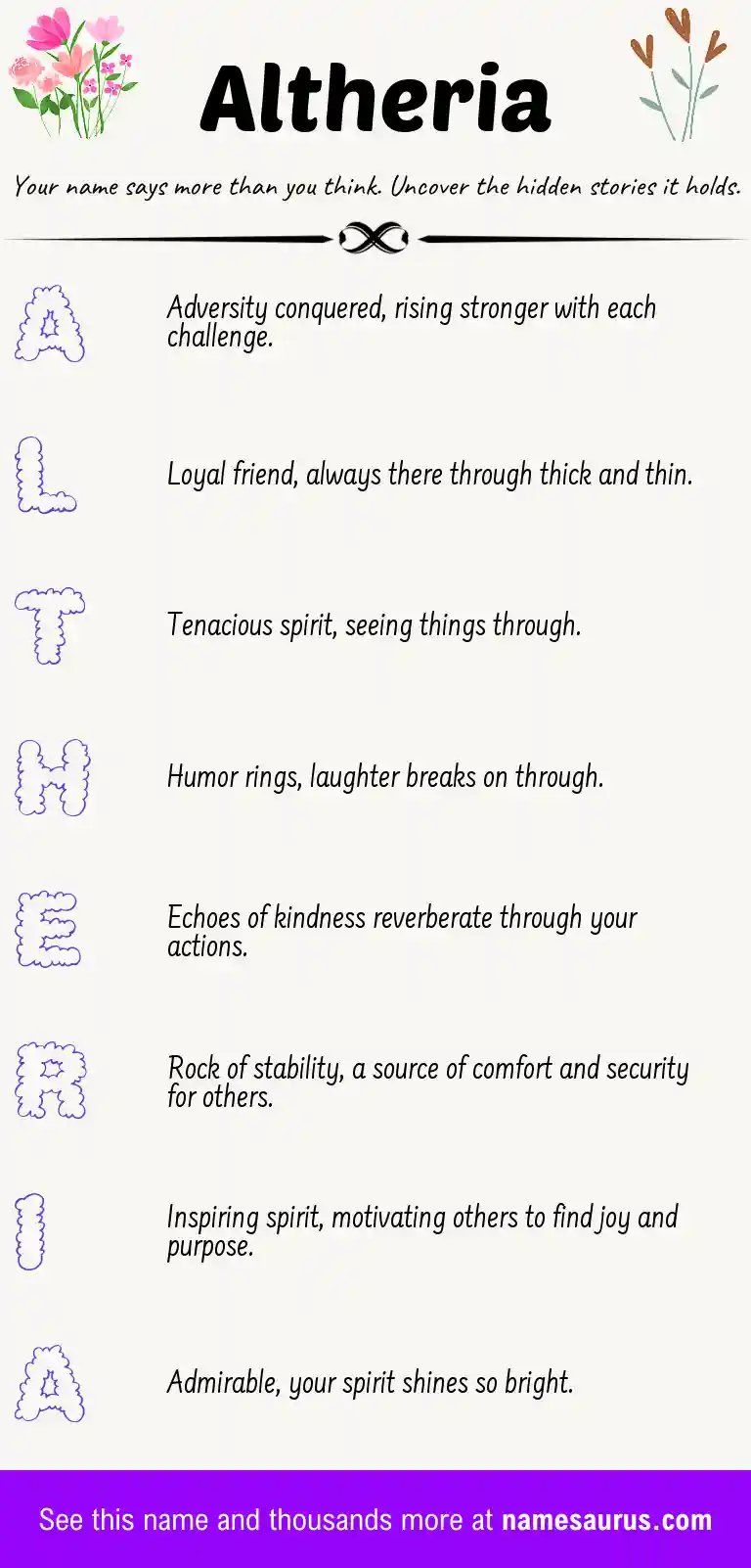 Acrostic poem about Altheria.