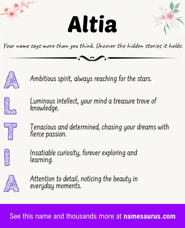 Acrostic poem about Altia.