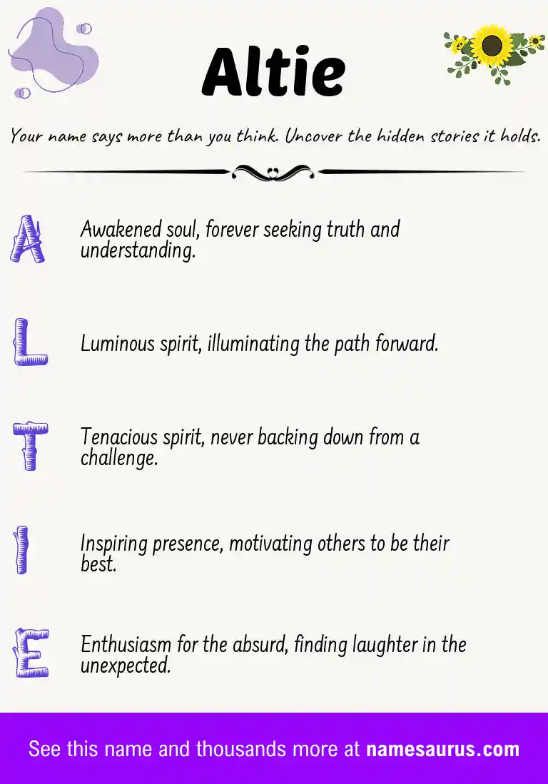 Acrostic poem about Altie.