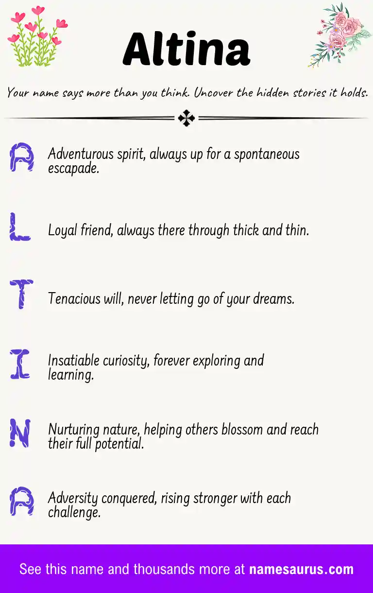 Acrostic poem about Altina.