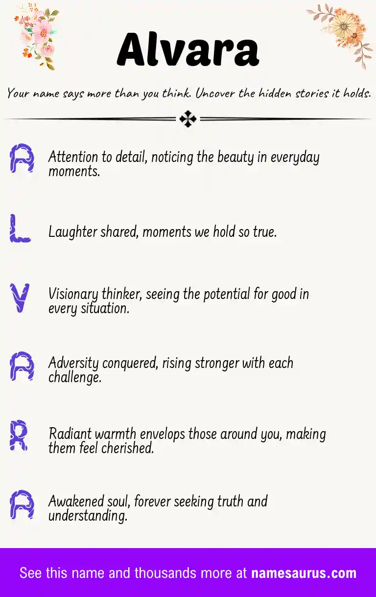 Acrostic poem about Alvara.