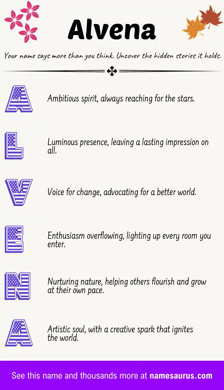 Acrostic poem about Alvena.