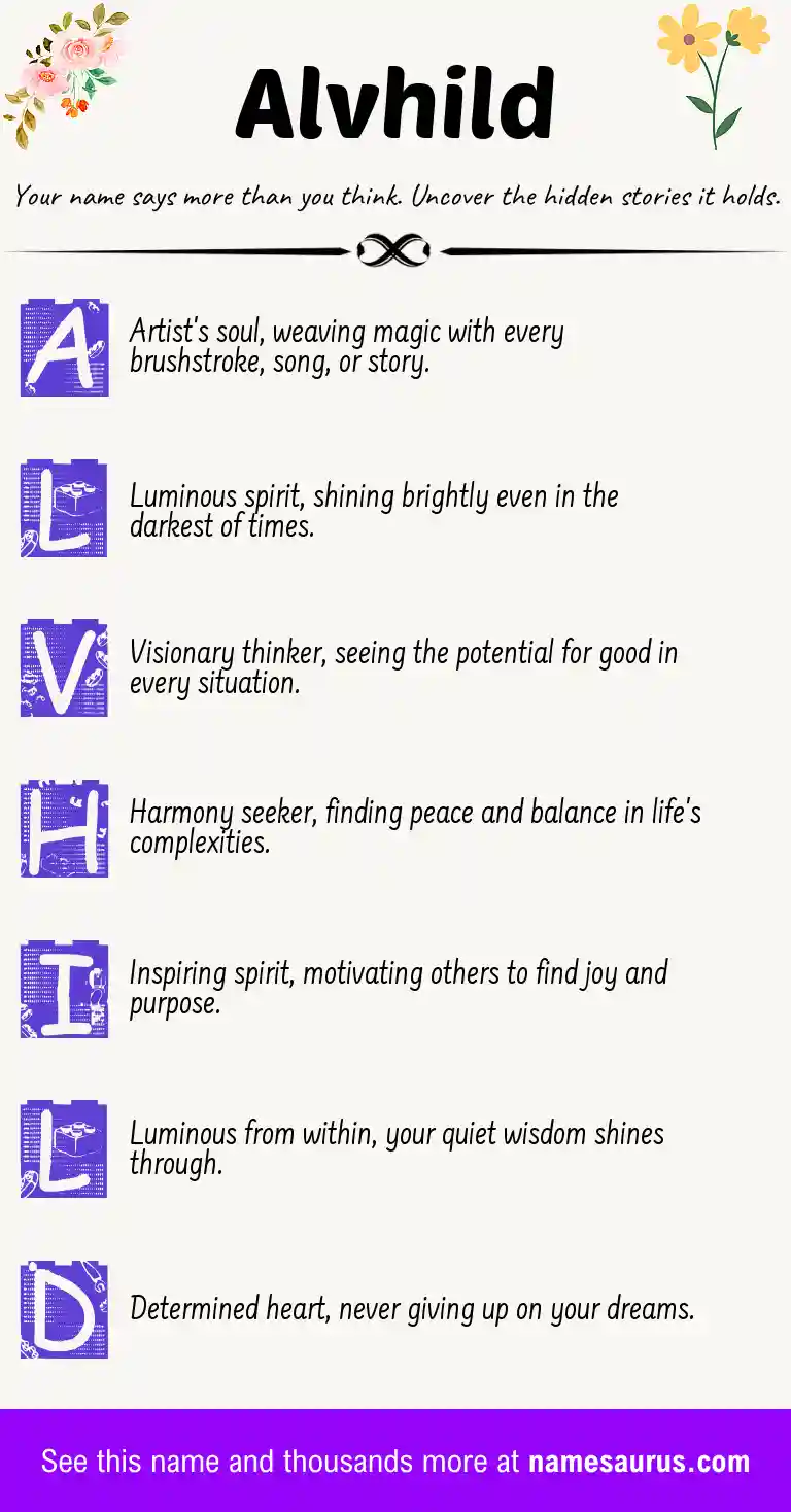 Acrostic poem about Alvhild.