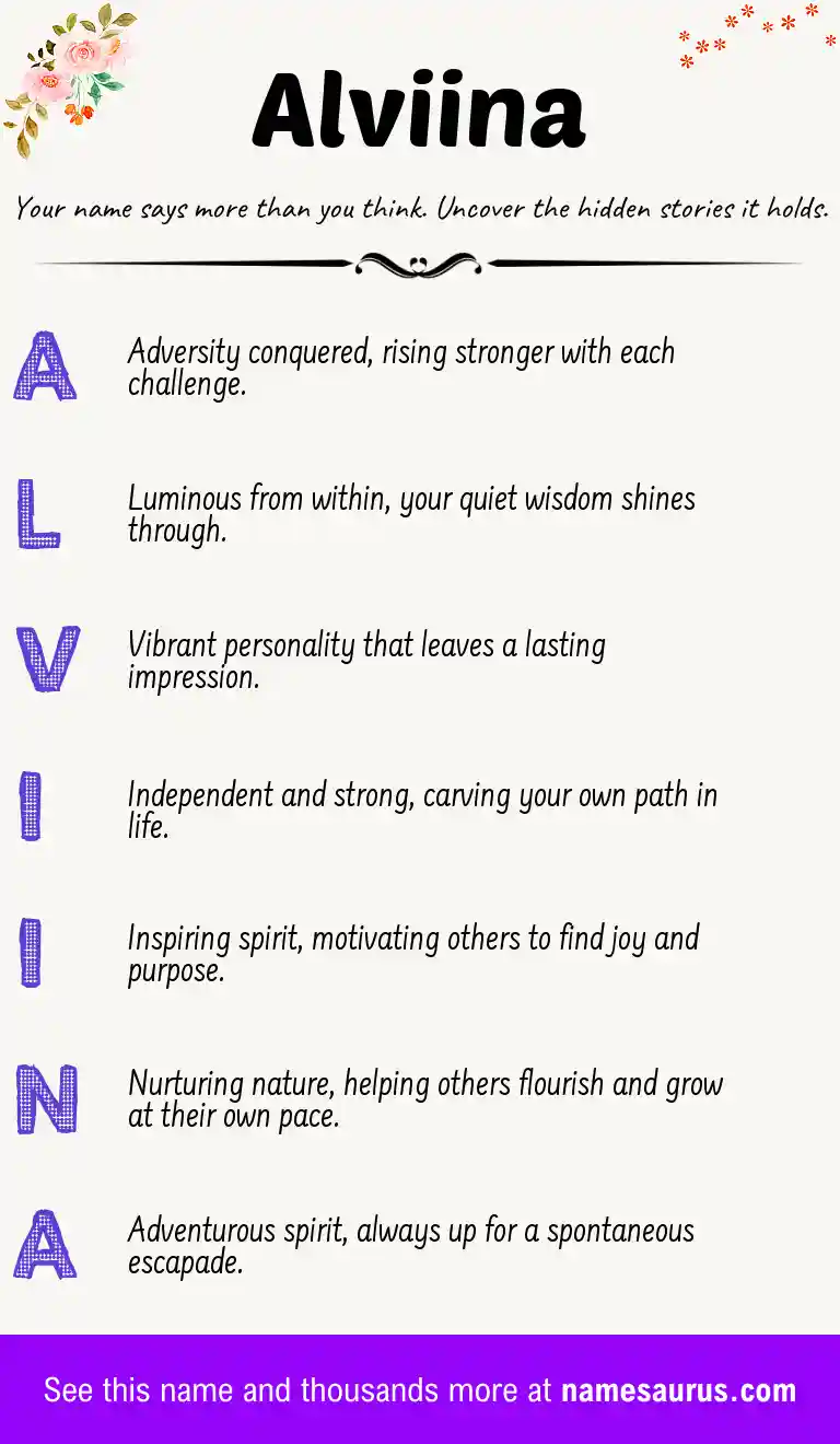 Acrostic poem about Alviina.