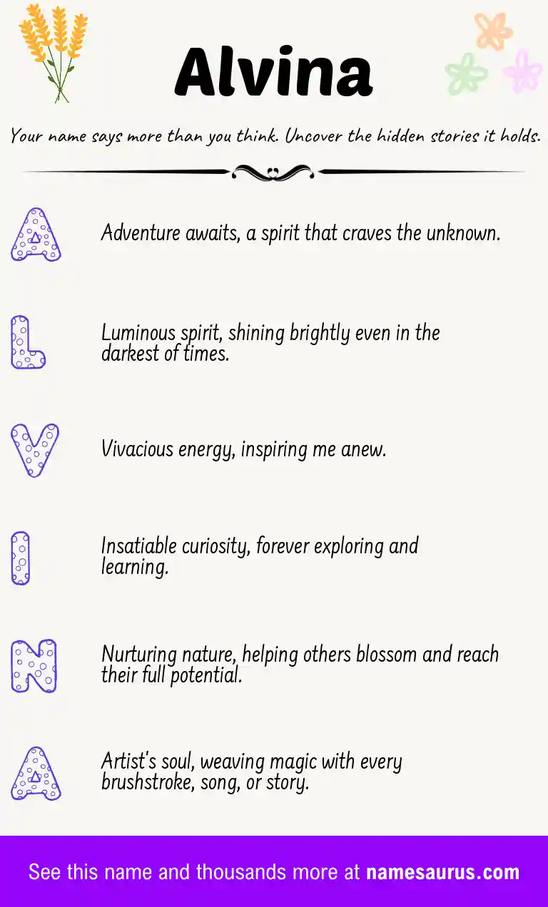 Acrostic poem about Alvina.