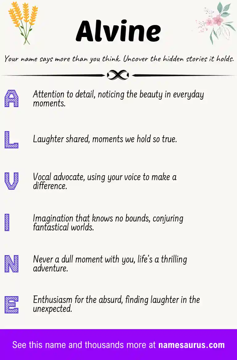Acrostic poem about Alvine.