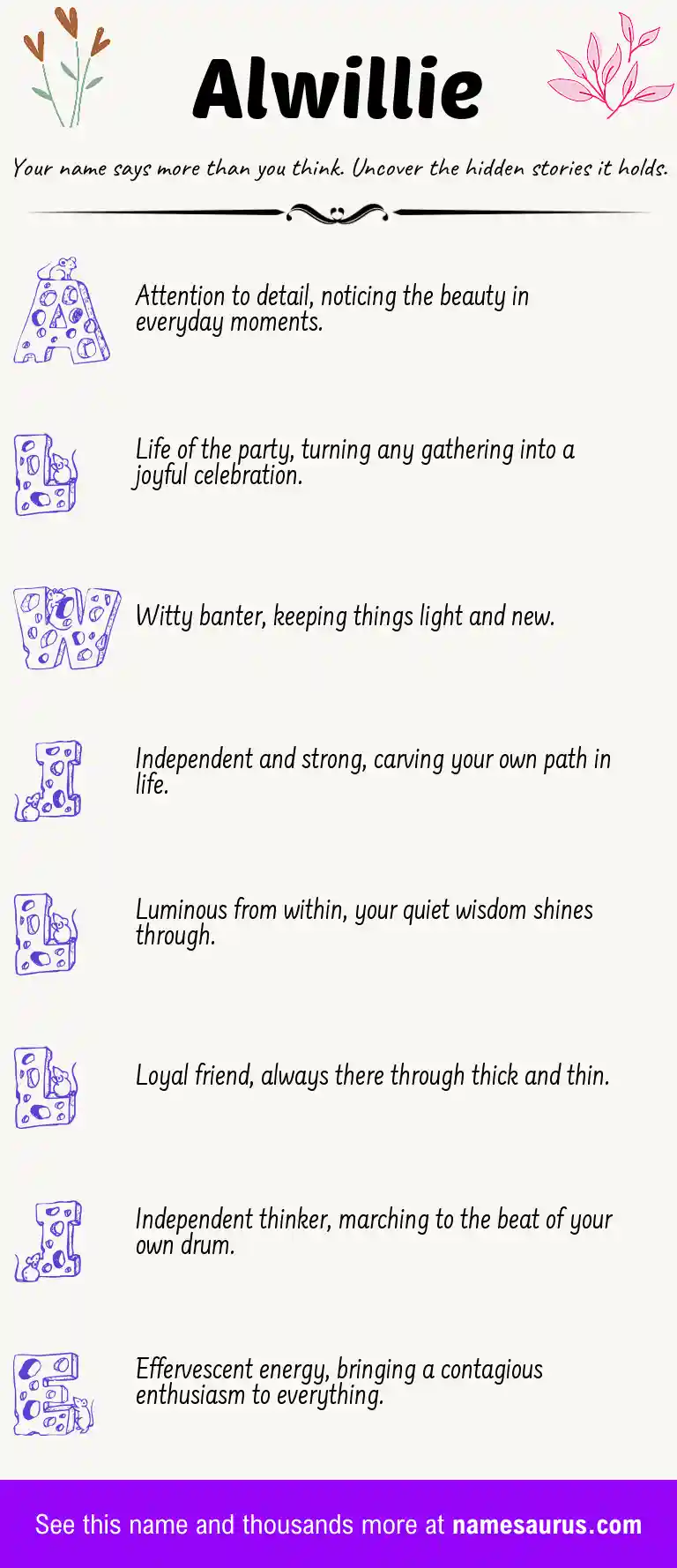 Acrostic poem about Alwillie.
