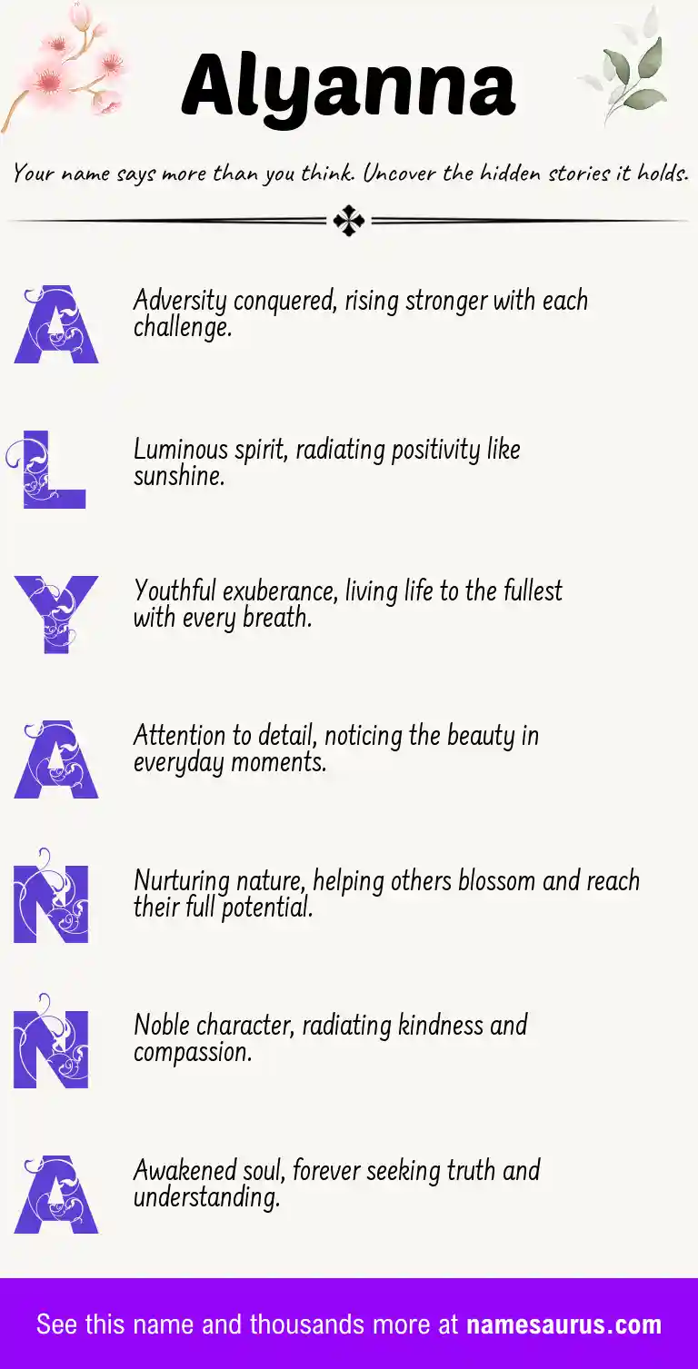 Acrostic poem about Alyanna.