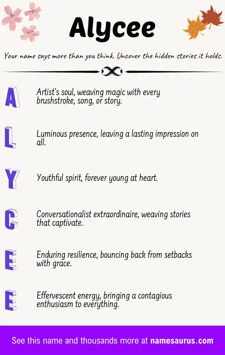 Acrostic poem about Alycee.