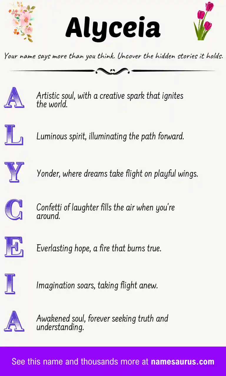 Acrostic poem about Alyceia.