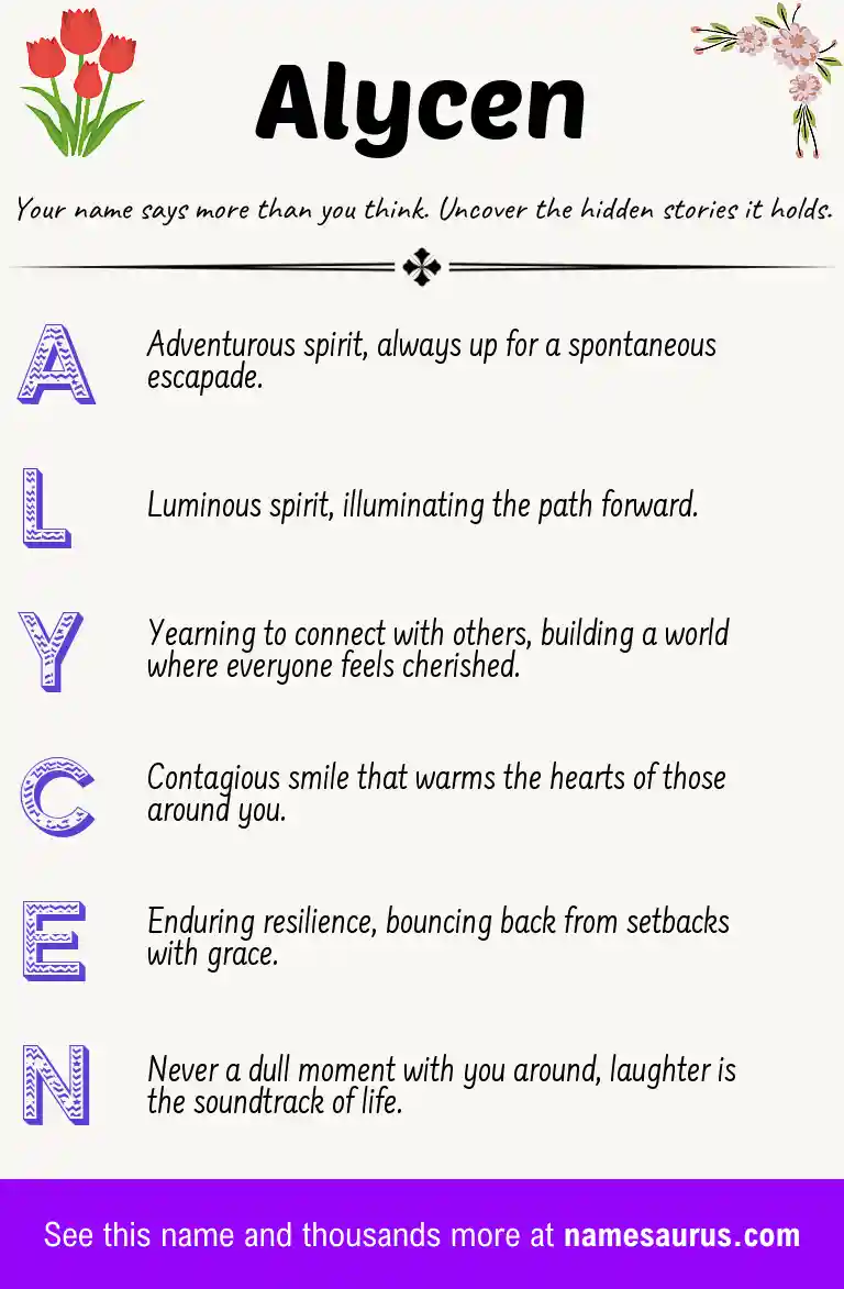 Acrostic poem about Alycen.