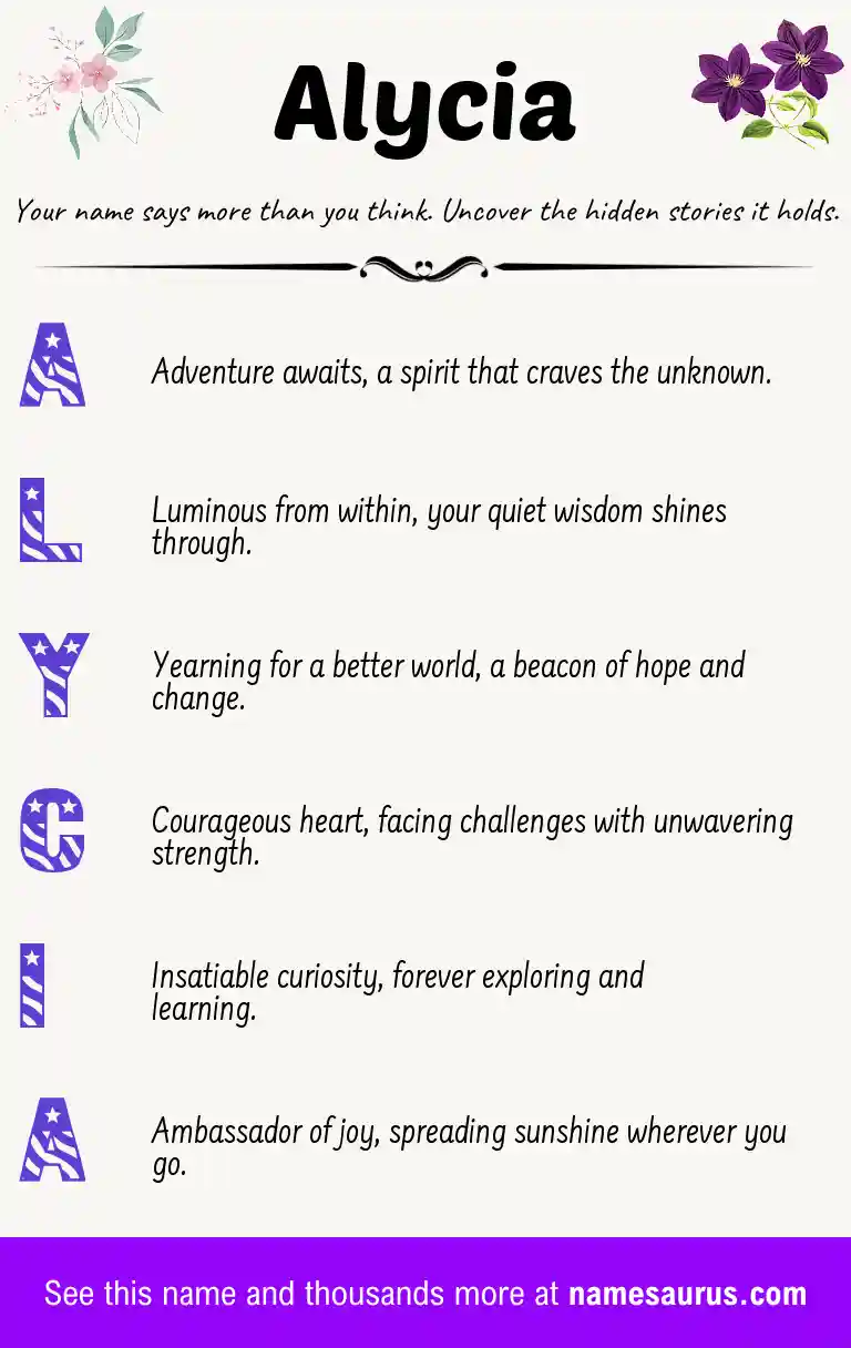 Acrostic poem about Alycia.