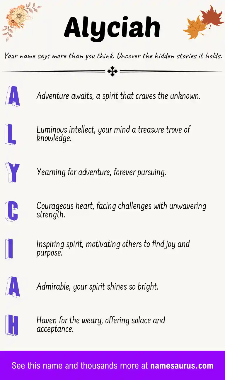 Acrostic poem about Alyciah.