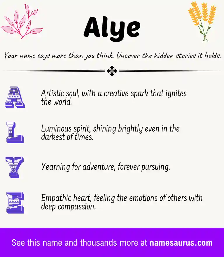 Acrostic poem about Alye.