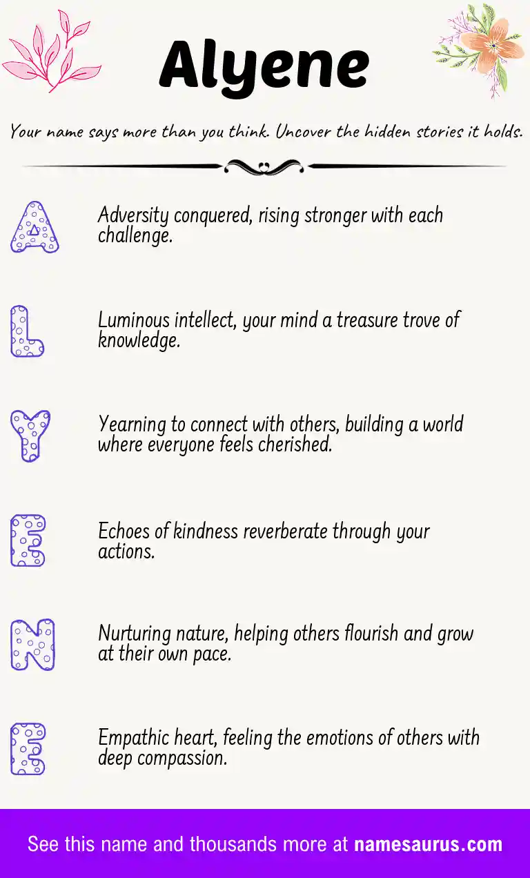 Acrostic poem about Alyene.
