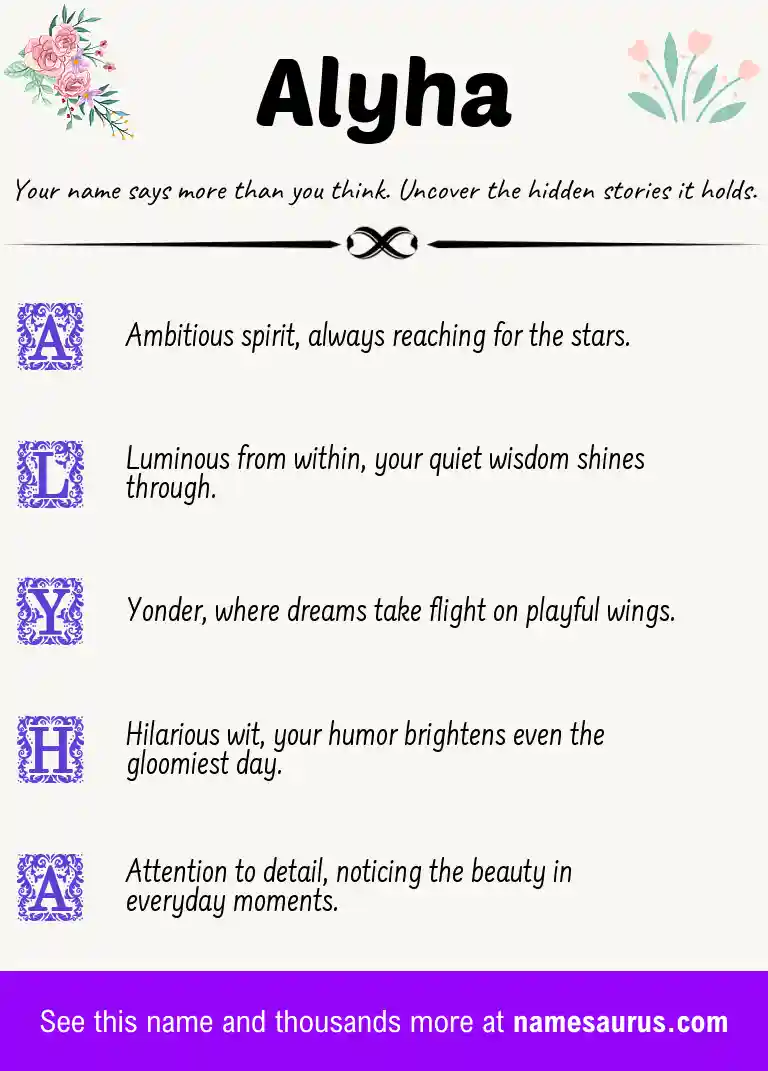 Acrostic poem about Alyha.