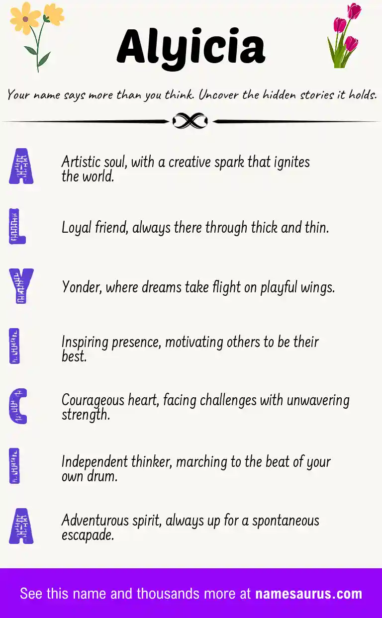 Acrostic poem about Alyicia.