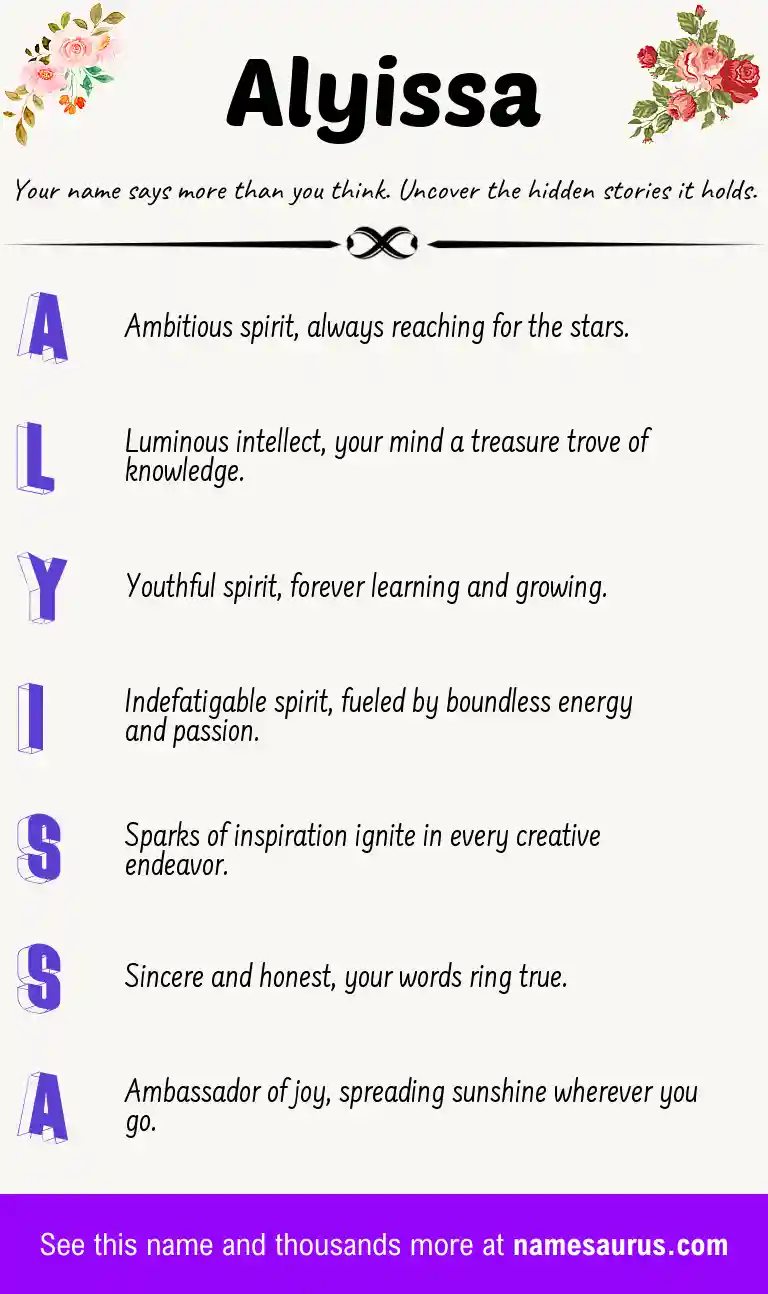 Acrostic poem about Alyissa.