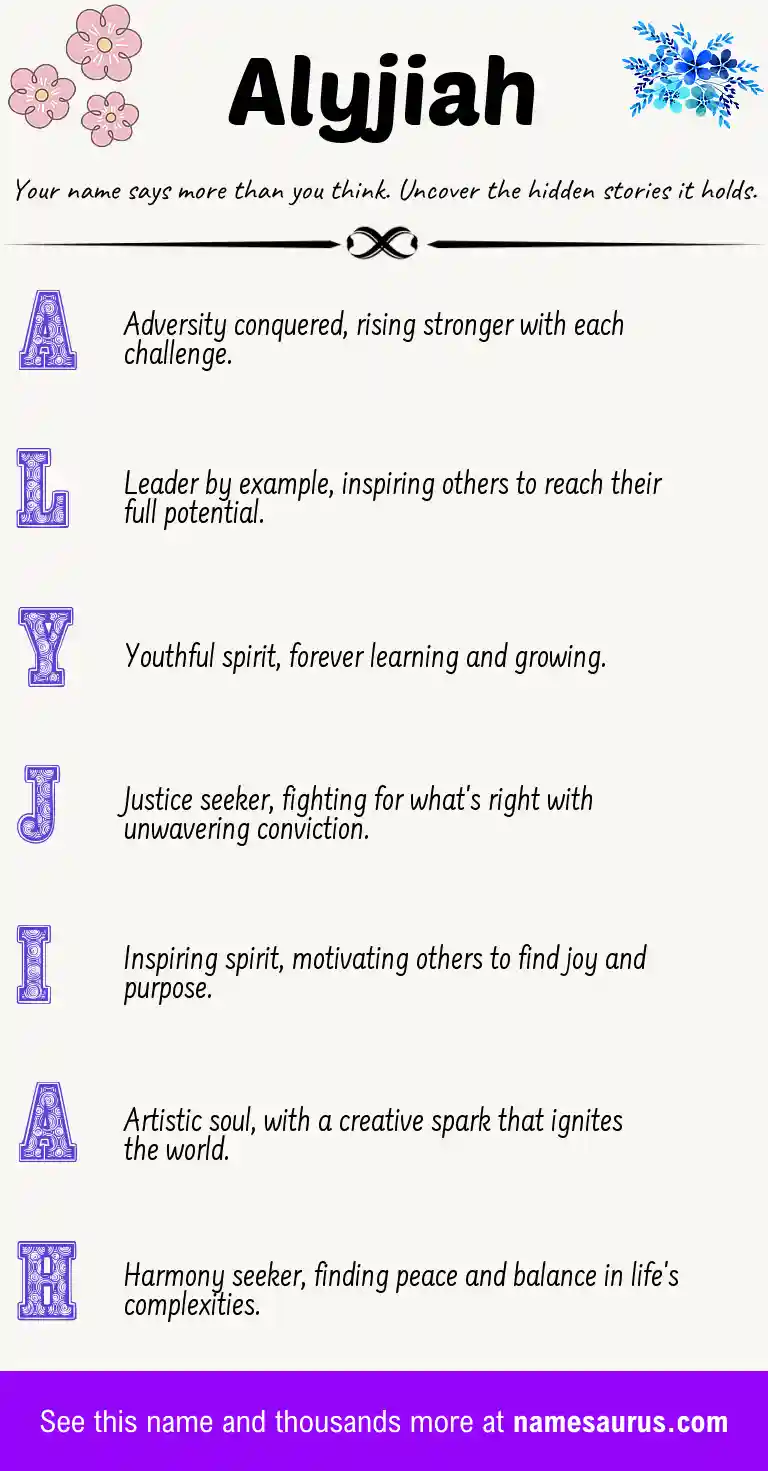 Acrostic poem about Alyjiah.