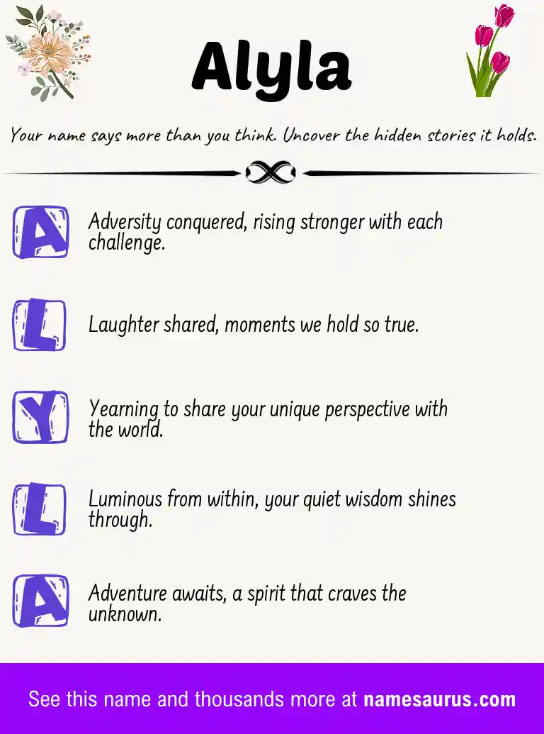 Acrostic poem about Alyla.