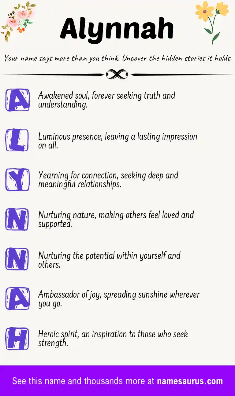 Acrostic poem about Alynnah.