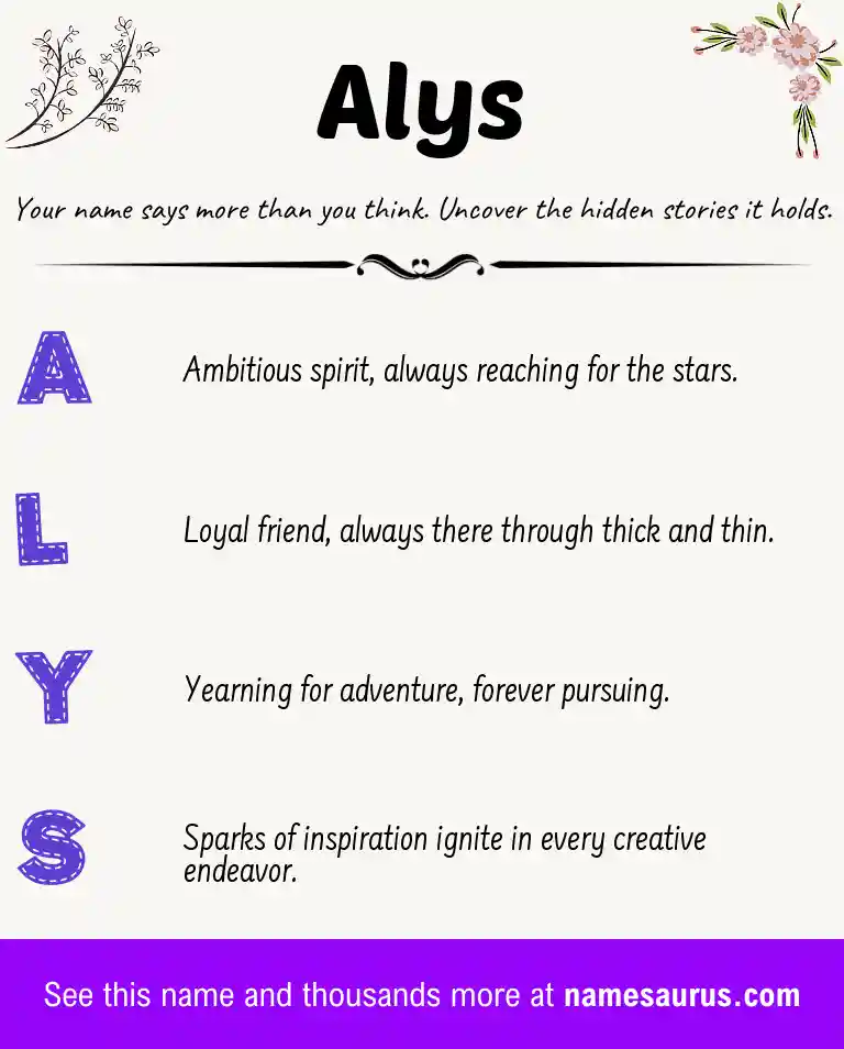 Acrostic poem about Alys.