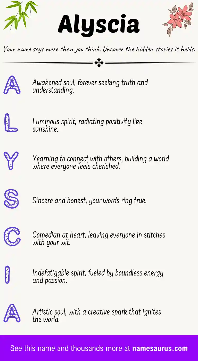 Acrostic poem about Alyscia.