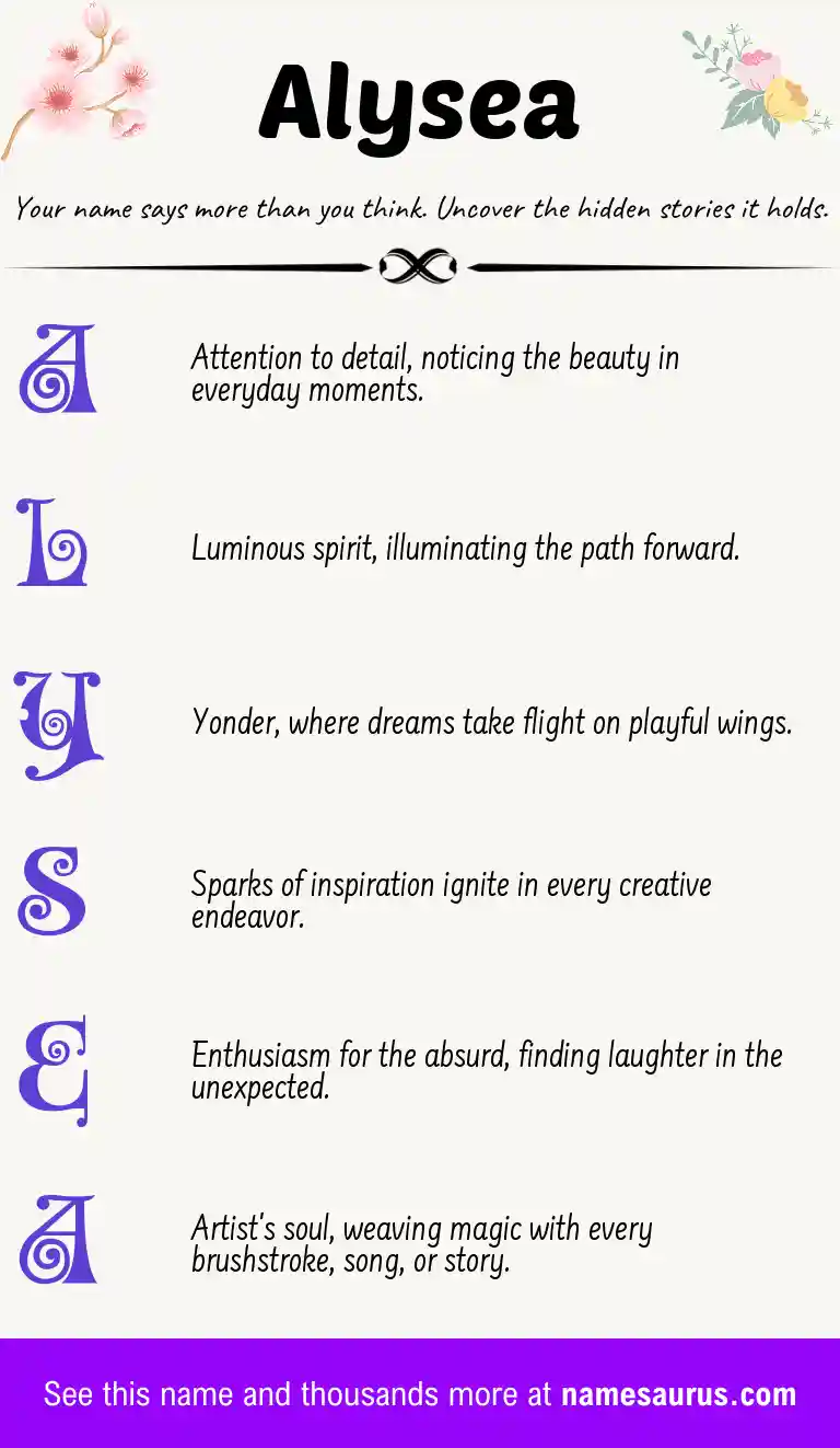 Acrostic poem about Alysea.
