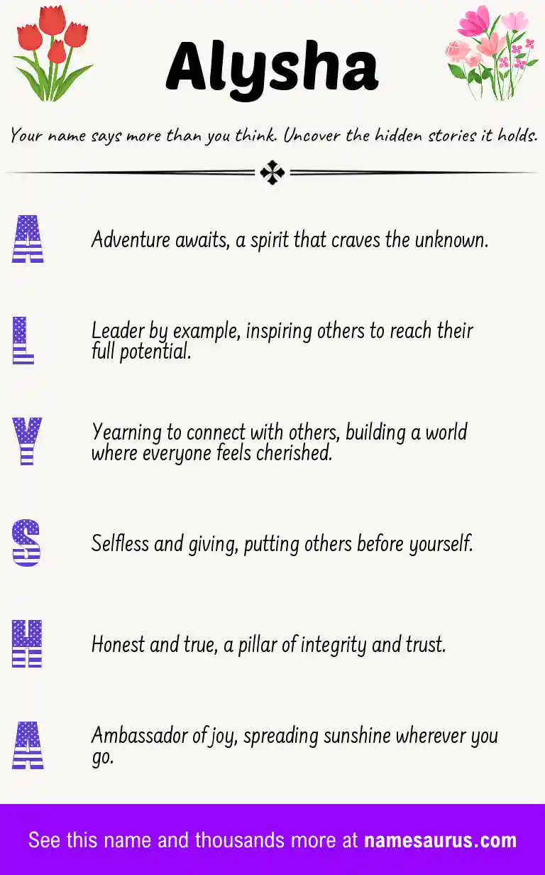 Acrostic poem about Alysha.
