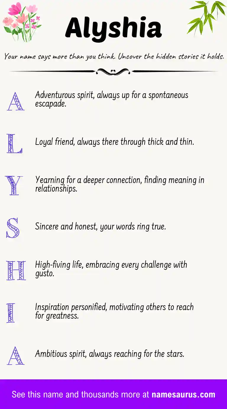 Acrostic poem about Alyshia.