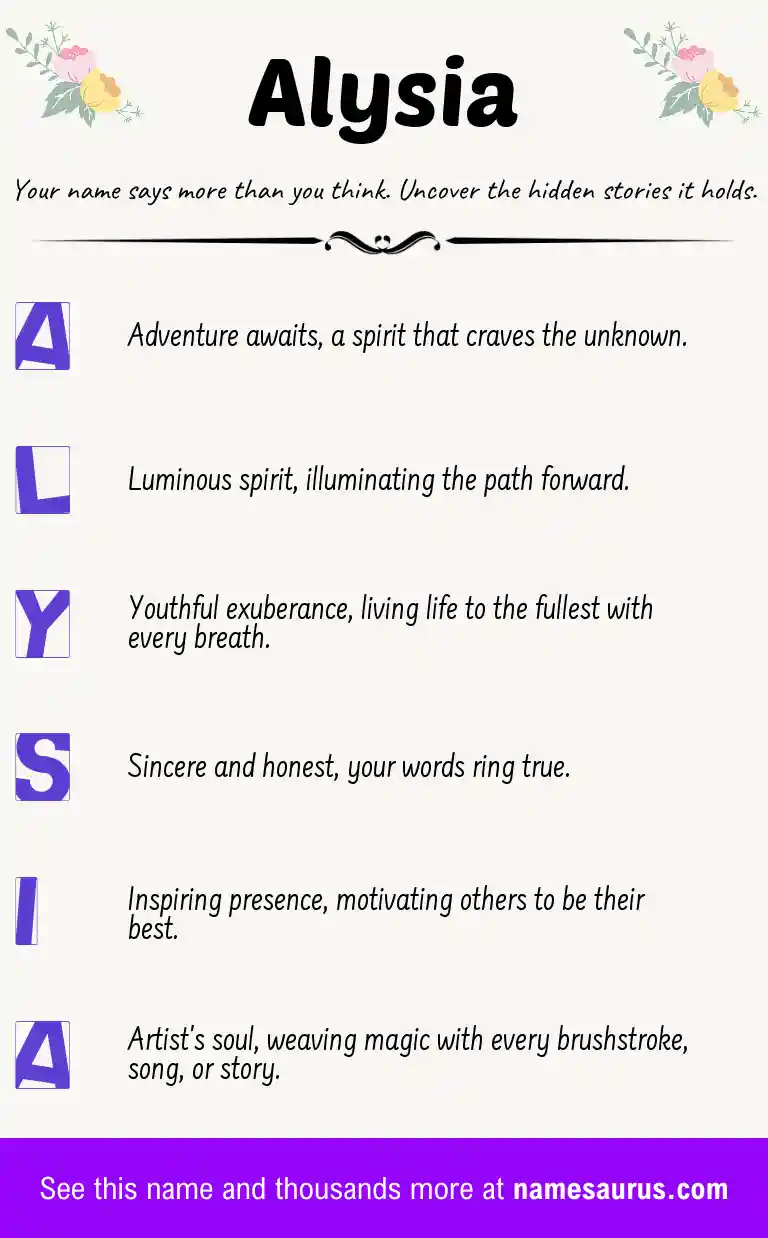 Acrostic poem about Alysia.